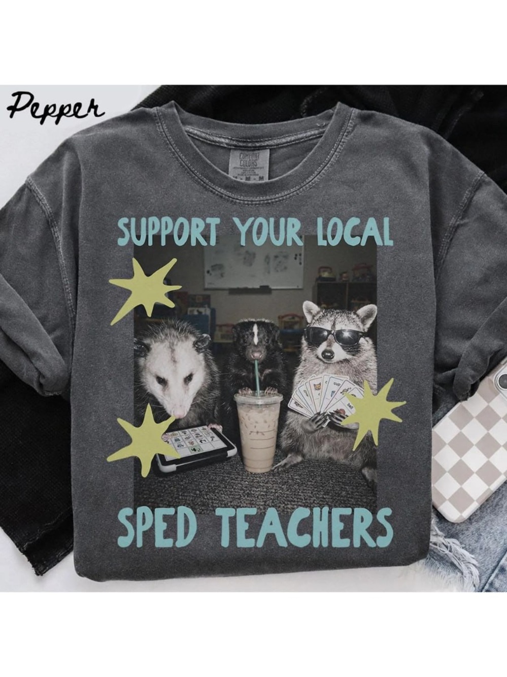 Comfort Colors Pepper 'Support Your Local SPED Teachers' Graphic Tee